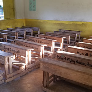 student desks lined up