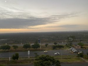 Sunrise from the hotel in Nairobi.